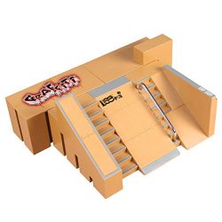 Weoxpr 5pcs Skate Park Kit Ramp Parts for Tech Deck Circuit Board Mini Finger Skateboard Fingerb ...