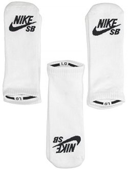 Nike SB No Show Skateboarding Socks – White/Black, Large Men’s 8-12