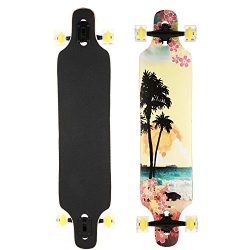 Kaluo 41 Inch Speed Downhill Drop Through Complete Longboard Skateboard 9 Layer Maple Wood Cruis ...