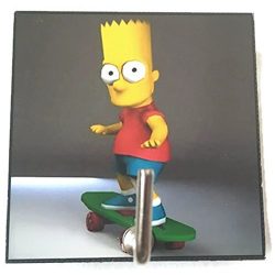 Agility Bathroom Wall Hanger Hat Bag Key Adhesive Wood Hook Vintage The Simpsons Bart & Skat ...