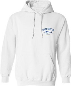 Koloa Surf(tm) Hawaiian Blue Marlin Logo Hooded Sweatshirt -White/c-L