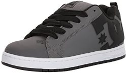 DC Men’s Court Graffik Skate Shoe, Grey/Grey/Black, 12 D US