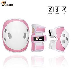 JBM Child Kids Bike Cycling Bicycle Riding Protective Gear Set, Knee and Elbow Pads with Wrist G ...