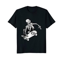 Skateboarding T Shirt Skater Skate Board Skeleton Tee