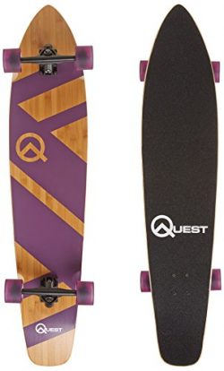 The Quest Super Cruiser Purple Artisan Bamboo and Maple 44″ Longboard Skateboard
