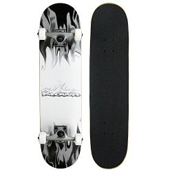 Krown Rookie Complete Skateboard,Grey/White Flame