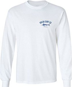 Koloa Surf(tm) Hawaiian Blue Marlin Logo Long Sleeve Shirt-White/c-S