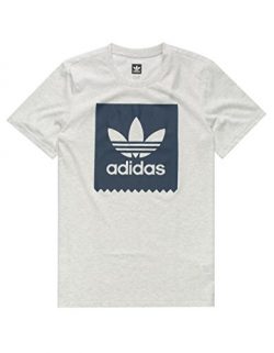 adidas Originals Men’s Skateboarding Solid Blackbird Tee, Pale Melange/Night Indigo, S