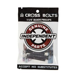 Independent Genuine Parts Cross Bolts Standard Phillips Skateboard Hardware (Black/Black, 1 1/4& ...