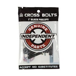 Independent Genuine Parts Cross Bolts Standard Phillips Skateboard Hardware (Black/Black, 1″)