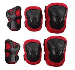 AEXGE Unisex Outdoor Sports Knee Elbow Wrist Protective Pads Set for Skateboard Cycling Roller S ...