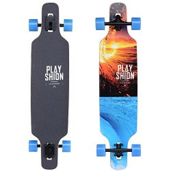 Playshion Freeride Freestyle Drop Through Longboard Skateboard Complete (Surf)