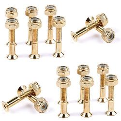 16Pcs 29mm Screws for Skateboard Deck Mounting Hexagon Hardware Parts Golden Color Carbon Steel  ...