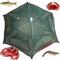 Fishing Bait Net Trap Cast Dip Cage Crab Fish Minnow Crawdad Shrimp Foldable NEW