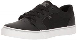 DC Men’s Anvil SE Skateboarding Shoe, Black/White/Silver, 10.5 D US