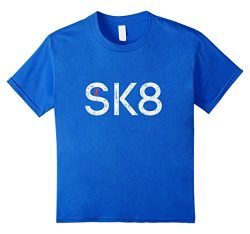 unisex-child Skate Or Die Love Skateboarding Silhouette Shirt Sk8 Sign 8 Royal Blue