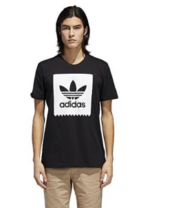 adidas Originals Men’s Skateboarding Solid Blackbird Tee, Black/White, L