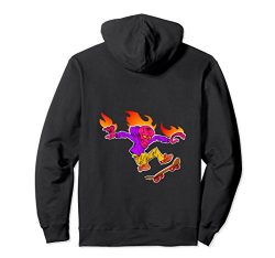 Unisex Skateboarder on Fire, Skateboarding Hoodie 2XL Black