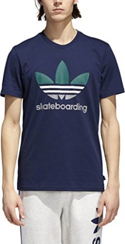 adidas Skateboarding Men’s Clima 3.0 Tee Night Indigo/White/Collegiate Green/Charcoal Soli ...