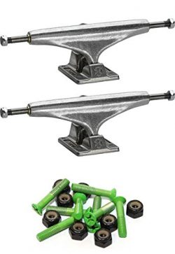 Independent Standard 215mm Wide Skateboard Trucks with 1″ Green Mounting Hardware