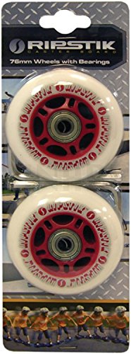 Razor RipStik Caster Board Genuine Replacement Wheels (Set of 2) Color: RED 76mm with ABEC-5 Bea ...