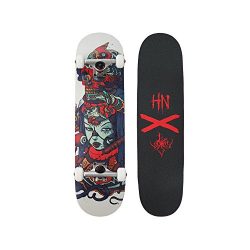 31.5 Inch Complete Standard Skateboard 7 Layer Canadian Maple Wood Double Kick Concave Skateboar ...