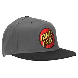 Santa Cruz Mens Classic Dot Fitted Stretch Flexfit Hat Large/X-Large Grey/Black