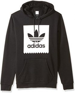 adidas Originals Men’s Skateboarding Solid Blackbird Hoodie, Black/White, M