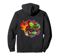 Unisex Skateboarder on Fire, Skateboarding Hoodie XL: Black