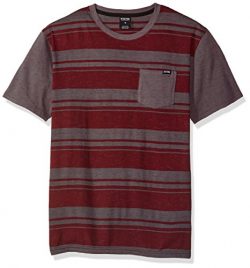 Zoo York Men’s Short Sleeve Crew Shirt with Front Pocket, Lego Merlot, Large
