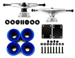 Skateboard Truck and Wheel, 5.0 Skateboard Trucks (Silver) w/Skateboard Crusier Wheel 60mm, Skat ...