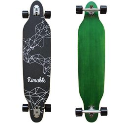 Rimable 42 Inch Freestyle Drop-Through Longboard GREENBLACK