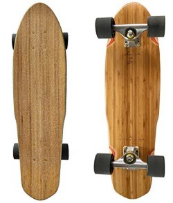 LMAI 27″ Bamboo Wood Cruiser Complete Skateboard (Clear Grip)
