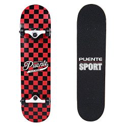 PUENTE NACATIN 602 Skate Skateboards for Adults and Kids Beginners, ABEC-9 Bearing,95A Anti-Slip ...