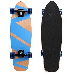 27″ Complete Skateboard 9 Ply Canadian Maple Wood Skate Board for Kids Youths Adults Begin ...