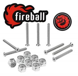 Fireball Dragon Stainless Steel Skateboard Hardware Set (Flat Phillips, 2.0″)