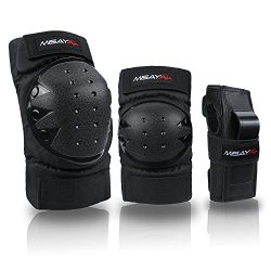 Misayar Knee Pads Elbow Pads Wrist Guards 3 In 2 Protective Gear Set for Skateboarding, Roller S ...