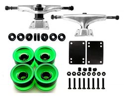 Skateboard Truck and Wheel, 5.0 Skateboard Trucks (Silver) w/Skateboard Crusier Wheel 60mm, Skat ...