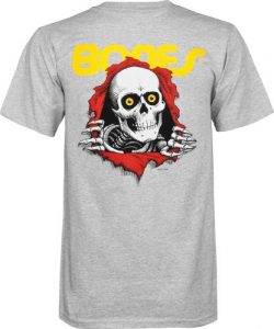 Powell-Peralta Youth Size Ripper T-Shirt, Gray, Large