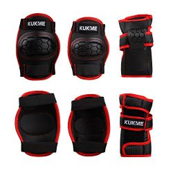 Kids Children Knee Pads/Elbow Pads with Wrist Guards Protective Gear Set for Multi Sports Skateb ...