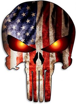 Punisher Skull American Flag Car Motorcycle Bicycle Skateboard Laptop Luggage Vinyl Sticker Graf ...