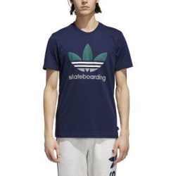 adidas Skateboarding Men’s Clima 3.0 Tee Night Indigo/White/Collegiate Green/Charcoal Soli ...