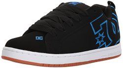 DC Men’s Court Graffik Skate Shoe, Black/Black/Blue, 10.5 D US