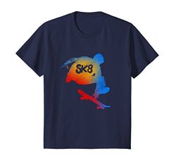 Kids Skateboarding Evolution T shirt Cool Sk8 Skater Tee Gifts 12 Navy