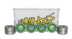 Yellow Jacket Premium Skateboard Bearings, Pro Longboard Bearings, 608, ABEC 9, Jungle Green (Pa ...