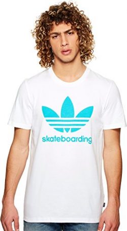 adidas Skateboarding Men’s Clima 3.0 Tee White/Shock Green XX-Large