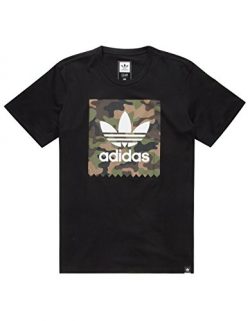 adidas Originals Men’s Tops Skateboarding Camo Blackbird Tee, Black, XX-Large