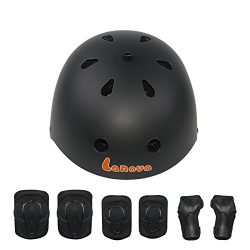 LANOVAGEAR Kids Child Adjustable Cycling Bicycle Protective Gear Set 7pcs Toddler Helmet Elbow K ...