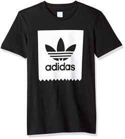 adidas Originals Men’s Skateboarding Solid Blackbird Tee, Black/White, S