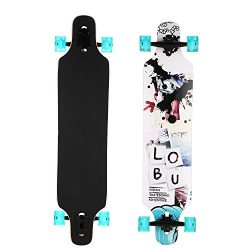 41” x 9” Skateboard LongBoard, 9 Layer Maple Wood Drop Down Long Board Complete Cruiser Skateboa ...